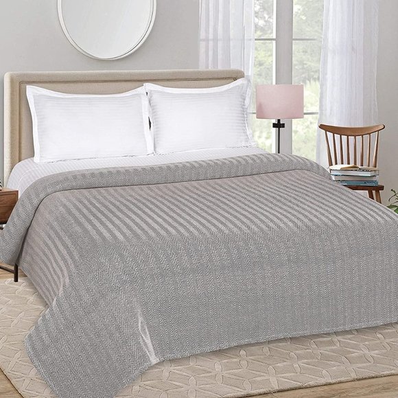 Glamburg | Bedding | Glamburg Charcoal Herringbone Soft And Breathable  Cotton Thermal Blanket Twin | Poshmark